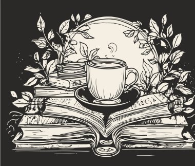 Bir fincan kahve ve kitap.