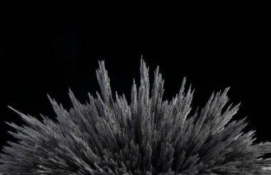 Demir tozunun manyetik alana tepkisi. Demir dolgu çivileri. Neodim mıknatısı. Manyetik alanın görselleştirilmesi. Aşırı detay. Soyut gelecek dokuları ve kalıpları.