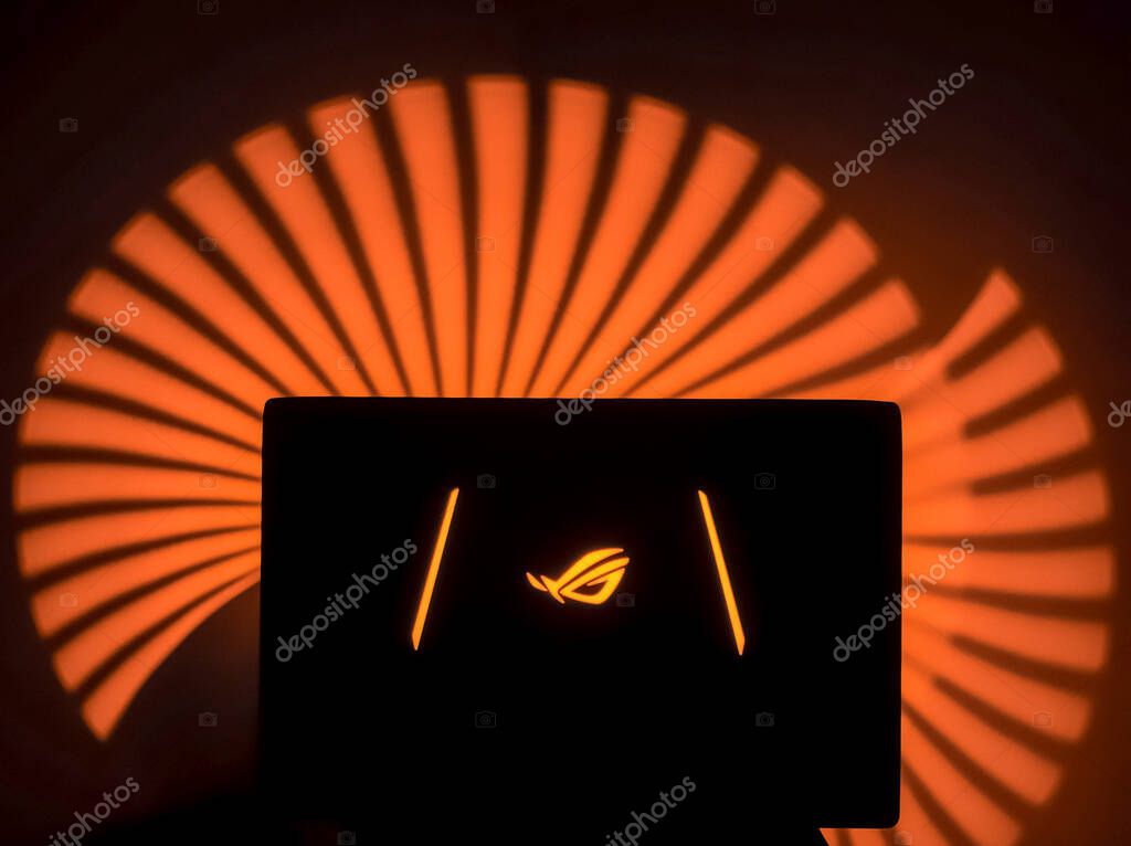 ROG Laptop Displayed with Artistic Lighting and Ambiance