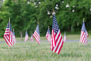 4 Temmuz Anma Günü 'nde Amerikan Bayrakları