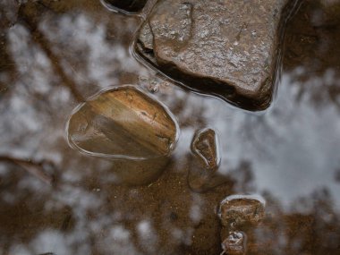 Kahverengi Doğa Yeryüzü Kayaları, Kum ve Su Yansıması