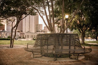 Circular Bench under a Shady Tree in New Orleans LouisianaPark clipart