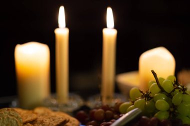 Romantik Mum Işığı Akşam Yemeği Partisi Yıldönümü Tatil Arkaplanı