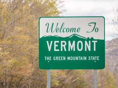 Vermont Yeşil Dağ Eyalet Seyahat Tabelasına hoş geldiniz.