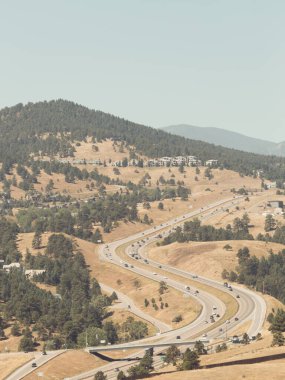 View of Golden Colorado Highway and Mountains  clipart