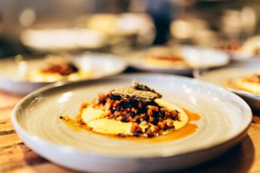 Sağlıklı Vejetaryen Restoranı Tabak Mutfağı Hazırlama