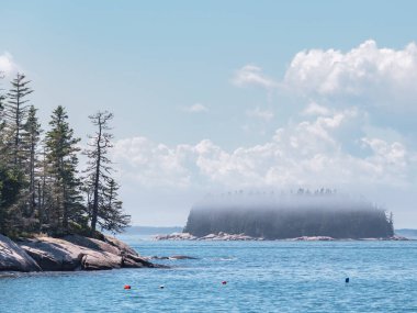 Deer Isle Maine Coastal Rocky Shore and Islands clipart