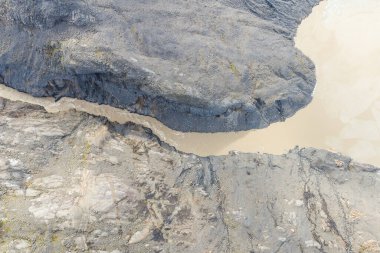 Güney İzlanda 'daki Vatnajokull Ulusal Parkı' ndaki Flaajokull Buzul lagününün başlangıcı