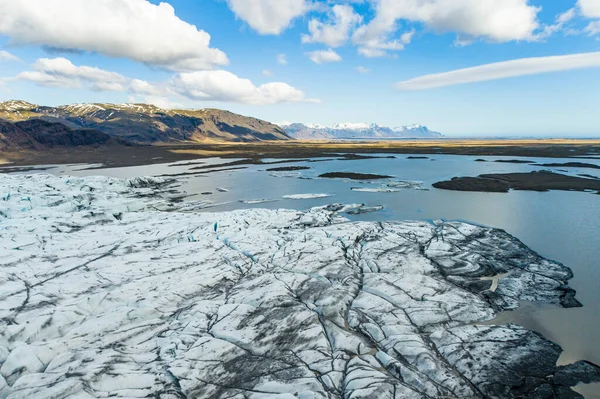 Aerial View Flaajokull Glacier Vatnajokull National Park South Iceland — Foto Stock