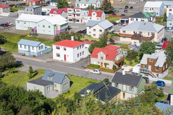 Blick Über Die Stadt Saudarkrokur Der Nordisländischen Landschaft — Stockfoto