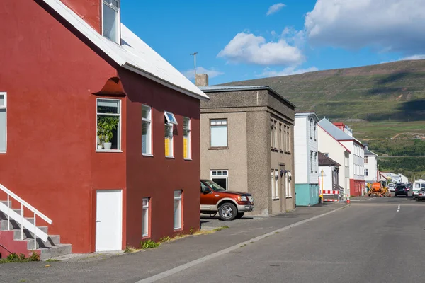 Byggnader Staden Akureyri Norra Island — Stockfoto