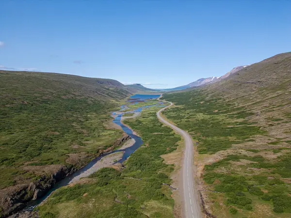 Дорога Через Долину Скриддалур Восточной Исландии — стоковое фото