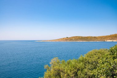 Arnavutluk Rivierasında Porto Palermo 'nun güzel manzarası