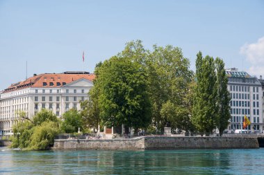 Cenevre İsviçre, 26 Haziran. 2023: Şehrin Rıhtımı