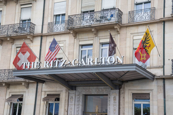 Женева, Швейцария, 26 июня. 2023 год: отель Ritz-Carlton