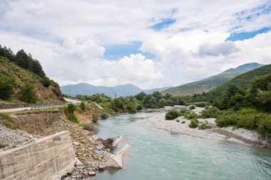 The beautiful landscape of North Albania on a summer day clipart