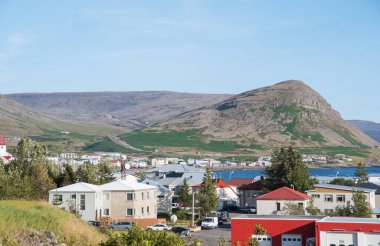 İzlanda 'nın batıdaki Patreksfjordur kasabası.