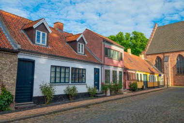 Danimarka 'nın Lolland adasındaki Maribo kasabasındaki güzel evler