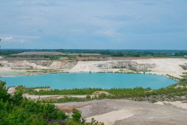 Danimarka 'daki Faxe kireçtaşı ocağının güzel manzarası