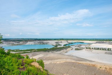 Danimarka 'daki Faxe kireçtaşı ocağının güzel manzarası