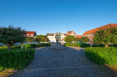 Sakskobing Danimarka - 28 Mayıs. 2024: Danimarka 'nın Lolland kentindeki Sakskobing kasabası