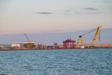 Vordingborg Denmark - May 28. 2024: Construction site of the new bridge across Storstrommen in Denmark clipart