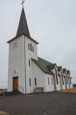 Church of town of Borgarnes in western Iceland clipart