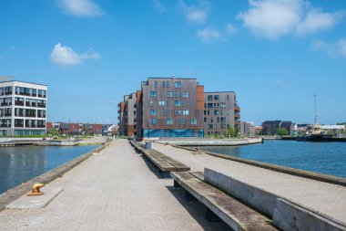 town of Fredericia in Denmark on a sunny summer day clipart