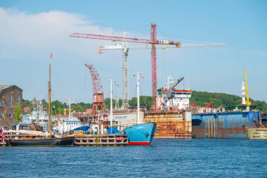 Svendborg Danimarka - 31 Mayıs. 2025: Kasabanın tersanesi