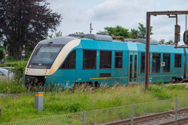 Ringe Danimarka - 31 Mayıs 2024: Demiryolunda yolcu treni