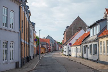 Danimarka 'nın Thisted kasabasındaki eski binalar