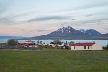 Kuzey İzlanda 'daki Hrisey adasının güzel manzarası