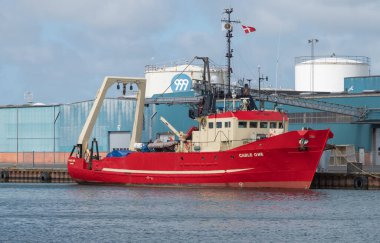 Thyboron, Danimarka - 6 Haziran. 2024: limanda kablo gemisi