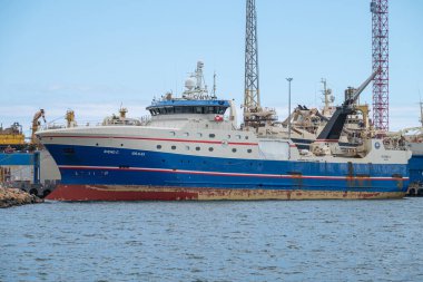 Frederikshavn Danimarka - 4 Haziran. 2024: Trawler Svend C limanında