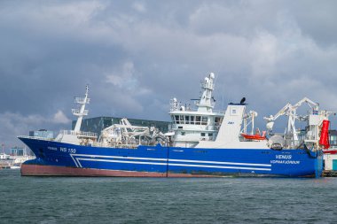 Reykjavik, İzlanda - 25 Mayıs. 2024: Kamarot Seiner Venüs limanda