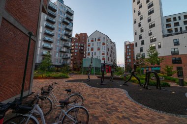 Aalborg Danimarka 5 Haziran. 2024: Şehir merkezinde binalar