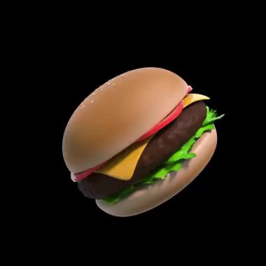 Siyah arka plan üzerine izole hamburger.