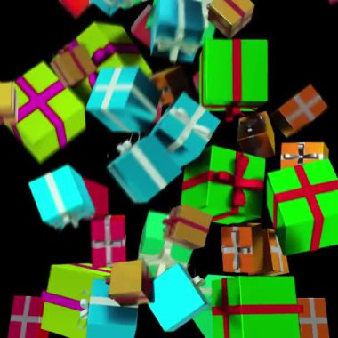 Yeşil arka planda noel hediyeleri