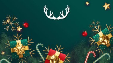 Noel arkaplanı köknar ve süslemelerle