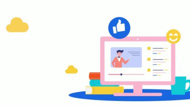 Online eğitim, öğrenme, dijital öğrenme, e-öğrenme, online eğitim kavramı. Web tasarımı ve mobil uygulamalar için modern düz vektör çizimi,