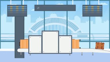 Havaalanı iç tasarımı, çizgi film tarzı illüstrasyon