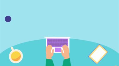 Düz çizim. iş, iş, ofis, iş, planlama kavramı.