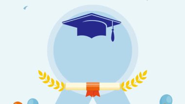 Mezuniyet diploması. Mezuniyet. Vektör çizimi. eğitim kavramı.