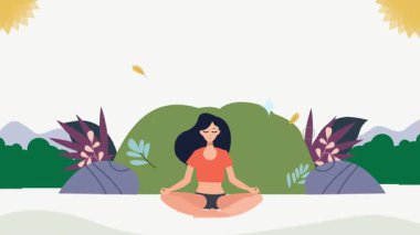 Pratik yoga ormanın içinde kadın