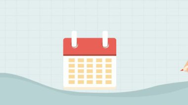 Hesap makinesi, takvim ve not defteri ile iş planlama kavramının vektör çizimi.