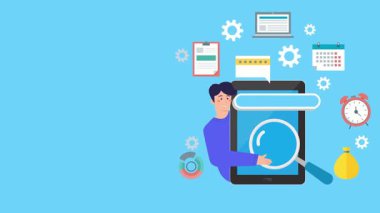 çevrimiçi alışveriş konseptinin düz çizimi