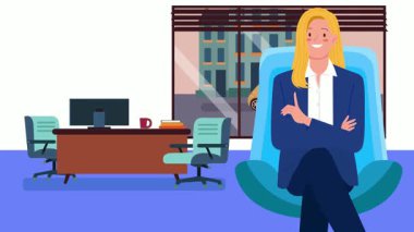 Dizüstü bilgisayarı ve belge vektör tasarımı olan kadın