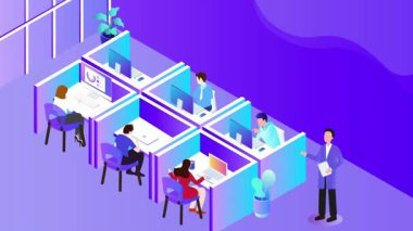 Ofiste çalışan iş adamları, takım çalışması kavramı