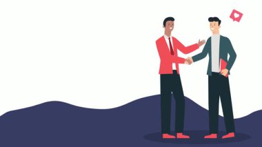 İş adamları el sıkışıyor. iş konsepti vektör illüstrasyonu