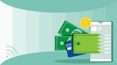 Dolar işareti olan bir iş adamının vektör çizimi